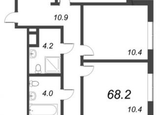 Продажа трехкомнатной квартиры, 68.2 м2, Санкт-Петербург, муниципальный округ Гавань