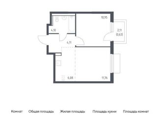 Продам однокомнатную квартиру, 37.6 м2, Видное, Советская площадь