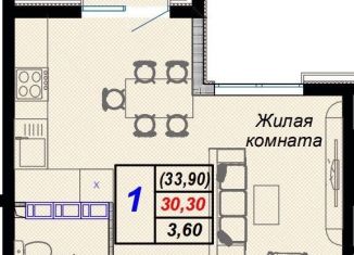 Продажа 1-комнатной квартиры, 33.9 м2, посёлок городского типа Дагомыс