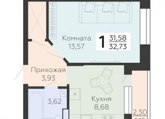 Продается 1-комнатная квартира, 32.7 м2, Воронеж, улица Независимости, 78