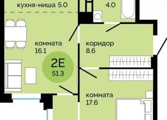 Продается 2-комнатная квартира, 51.3 м2, Пермь, улица Яблочкова, 5к4, Свердловский район