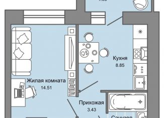Продается 1-комнатная квартира, 33 м2, Ульяновск, жилой комплекс Город Новаторов, 1, Засвияжский район