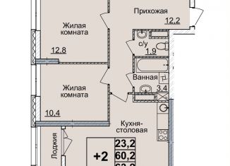 Продам 2-комнатную квартиру, 63 м2, Нижний Новгород, метро Горьковская