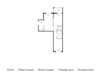 Продажа 2-комнатной квартиры, 58.5 м2, деревня Новосаратовка
