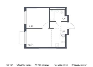 Однокомнатная квартира на продажу, 32.9 м2, деревня Мисайлово, микрорайон Пригород Лесное, к18