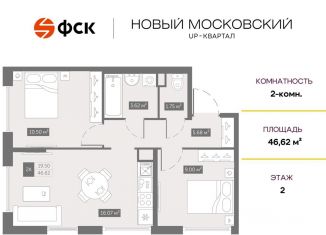 Продажа 2-комнатной квартиры, 46.6 м2, Санкт-Петербург