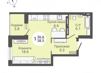 Продаю квартиру студию, 40.4 м2, Новосибирская область, улица Петухова, 170