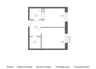 Продам однокомнатную квартиру, 32.6 м2, Москва, жилой комплекс Эко Бунино, к18-19