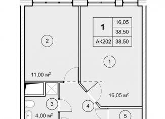 Продажа 1-ком. квартиры, 38.5 м2, рабочий посёлок Некрасовский