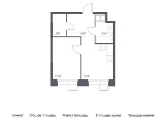 Продажа однокомнатной квартиры, 36.5 м2, поселение Мосрентген, многофункциональный комплекс Тропарево Парк, к2.3