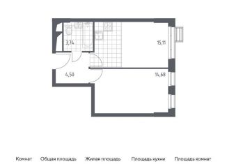 Продам 1-комнатную квартиру, 38 м2, Московская область, жилой комплекс Спутник, к15