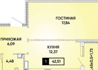 Продам 1-комнатную квартиру, 40 м2, Краснодар, улица Григория Булгакова, 8к1, микрорайон Достояние