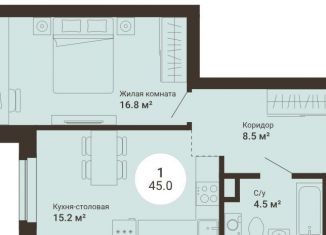 Продается 1-комнатная квартира, 45 м2, Свердловская область