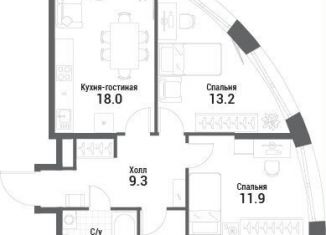 Продажа 3-комнатной квартиры, 80.7 м2, Москва, метро Технопарк, жилой комплекс Нагатино Ай-Ленд, к1