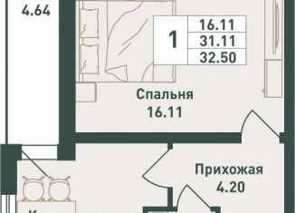 Продам 1-ком. квартиру, 32.5 м2, городской посёлок имени Свердлова
