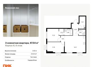 Продается 2-комнатная квартира, 67.5 м2, городской посёлок Янино-1, жилой комплекс Янинский Лес, 5