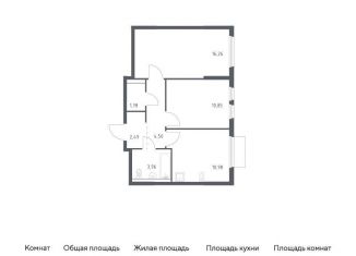 Продажа двухкомнатной квартиры, 50.8 м2, Московская область, Каширское шоссе - Молоково - Андреевское