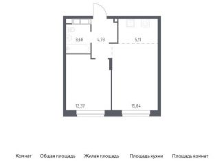 Продажа однокомнатной квартиры, 41.7 м2, Московская область