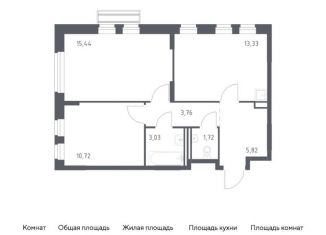 Двухкомнатная квартира на продажу, 53.8 м2, село Лайково, жилой комплекс Рублёвский Квартал, 59