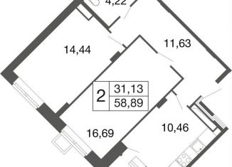 Продается двухкомнатная квартира, 58.9 м2, Апрелевка, жилой комплекс Времена Года, к11