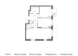 Продам 2-комнатную квартиру, 55.8 м2, Ленинградская область