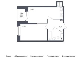 Продается 1-ком. квартира, 36 м2, Санкт-Петербург, жилой комплекс Живи в Рыбацком, 5