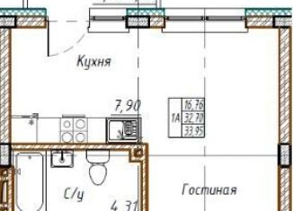 Продам 1-комнатную квартиру, 33.9 м2, Красноярский край