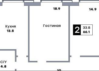 Продается 2-ком. квартира, 66.1 м2, Самара, метро Московская