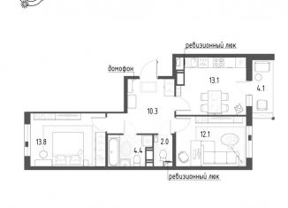 Продажа 2-комнатной квартиры, 57.8 м2, Санкт-Петербург