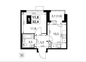 Продается 1-комнатная квартира, 32.4 м2, Химки