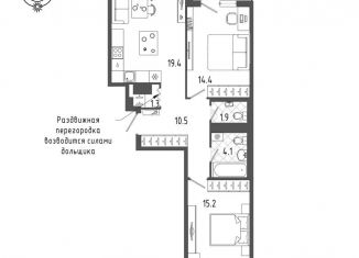 Продам двухкомнатную квартиру, 68.4 м2, Санкт-Петербург, метро Балтийская, Измайловский бульвар, 11