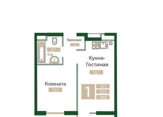 Продаю 1-комнатную квартиру, 36 м2, посёлок городского типа Молодёжное