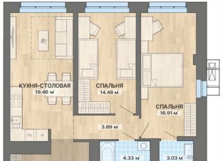 Продается 2-комнатная квартира, 70.6 м2, Екатеринбург, метро Чкаловская