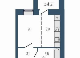 Продам 1-комнатную квартиру, 24.2 м2, Берёзовский