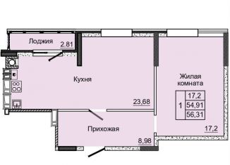 Продам 1-ком. квартиру, 54.9 м2, коттеджный поселок Донской, Ставропольская улица, 1