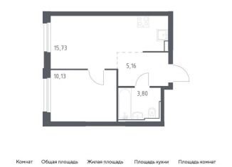 Продается однокомнатная квартира, 34.8 м2, Москва, метро Домодедовская, жилой комплекс Квартал Герцена, к2