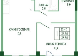 Продается 1-ком. квартира, 39.5 м2, Краснодар, Круговая улица, 4/1