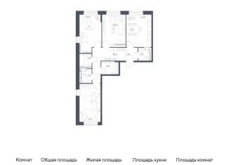 Трехкомнатная квартира на продажу, 80.7 м2, Санкт-Петербург, муниципальный округ Рыбацкое
