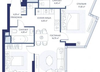 Трехкомнатная квартира на продажу, 67.3 м2, Москва, район Раменки, 1-й Сетуньский проезд, вл8