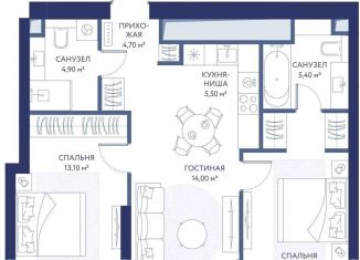 Продаю 3-комнатную квартиру, 60.3 м2, Москва, район Раменки, 1-й Сетуньский проезд, вл8
