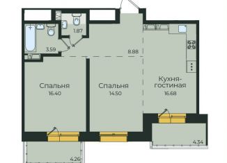 Квартира на продажу со свободной планировкой, 70.5 м2, Иркутск, улица Пискунова, 132