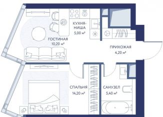 Продается 2-комнатная квартира, 39 м2, Москва, район Раменки, 1-й Сетуньский проезд, вл8