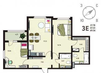 Продам 2-комнатную квартиру, 69.4 м2, Липецкая область