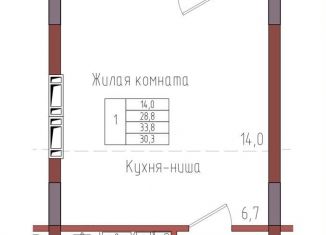 Продам 1-комнатную квартиру, 30.3 м2, Калининградская область