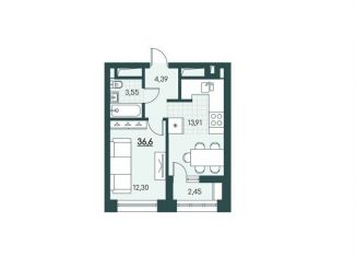 Продам однокомнатную квартиру, 36.6 м2, Курганская область