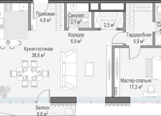 Продам 1-комнатную квартиру, 218.6 м2, Москва, район Якиманка