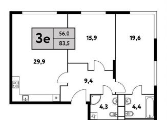 Продажа 2-комнатной квартиры, 83.5 м2, Москва, Фестивальная улица, 15к4, метро Водный стадион