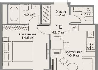 Продаю однокомнатную квартиру, 42.7 м2, Москва, ЗАО, улица Лобачевского, 124к3А
