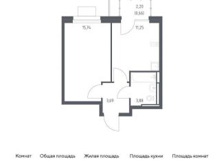 Продается 1-ком. квартира, 35.2 м2, Московская область, жилой комплекс Прибрежный Парк, 10.1