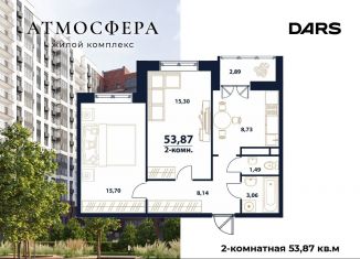 Продам двухкомнатную квартиру, 53.9 м2, Ульяновск, жилой комплекс Атмосфера, 5